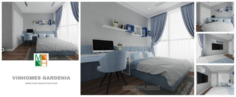 Trang trí phòng ngủ của bé sử dụng giường bọc nệm ngay đầu là một trong những xu hướng ấn tượng trong những năm vừa qua. Chất liệu nệm mềm mại giúp con có được điểm tựa êm ái, dễ chịu vào mùa hè và ấm áp vào mùa đông.